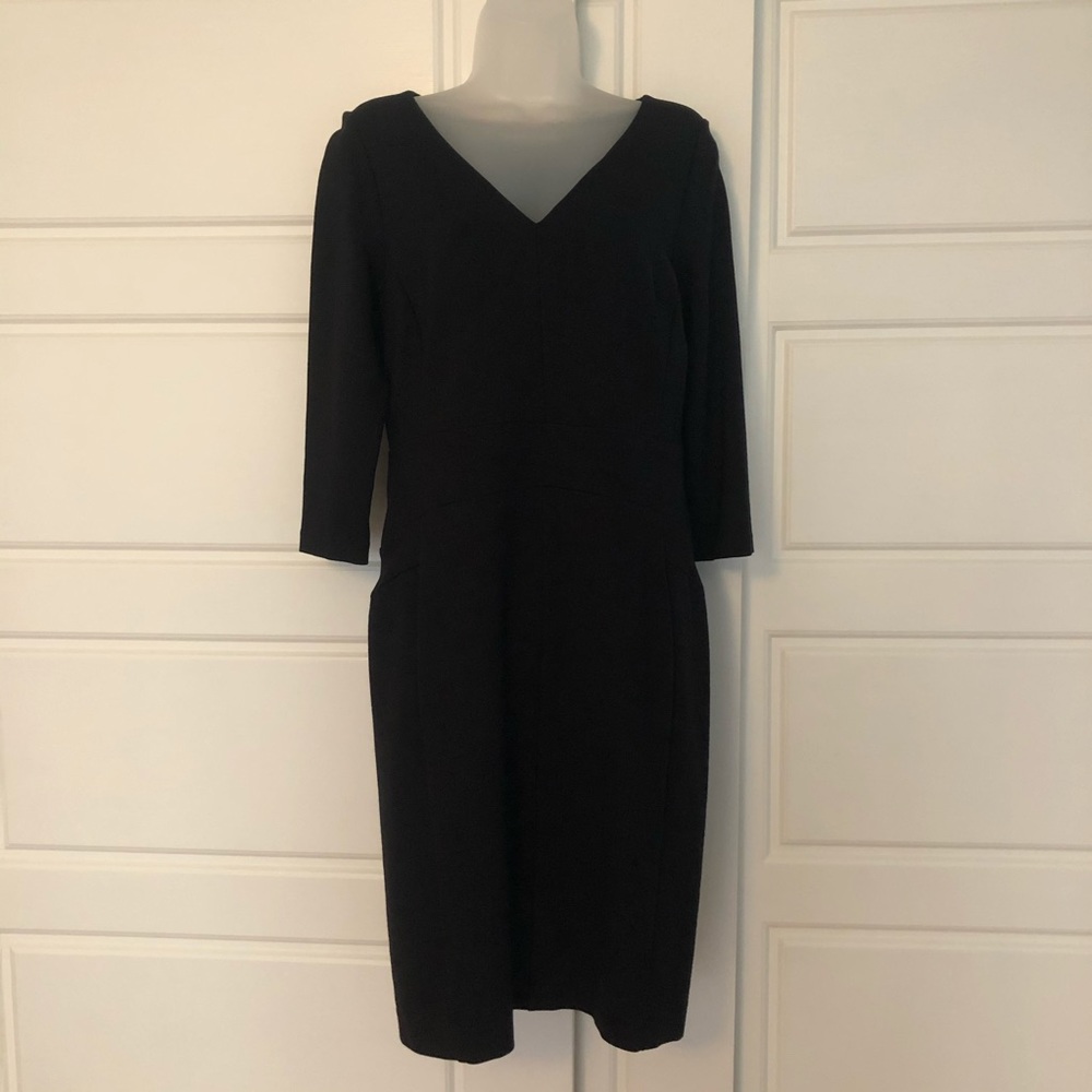 Ann Taylor black ponte sheath dress